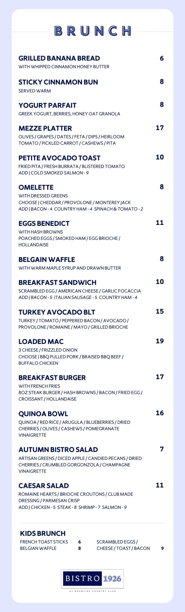 Menu Drumlins Syracuse University